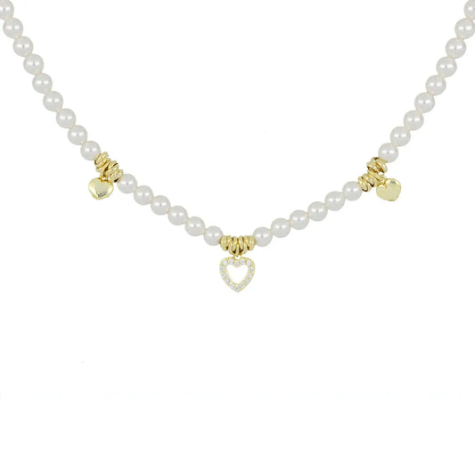 Collana Di Perle Swarovski Con Pendenti Strass