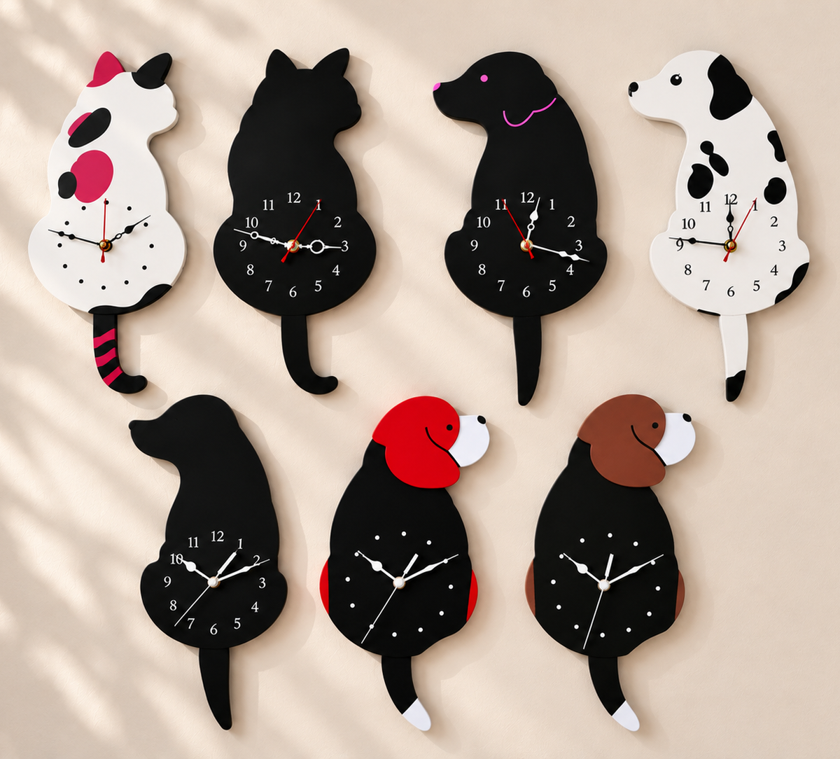 NovaPet Clock – Hunde- und Katzenuhr mit wackelndem Schwanz