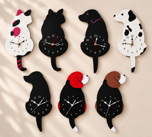 NovaPet Clock – Hunde- und Katzenuhr mit wackelndem Schwanz