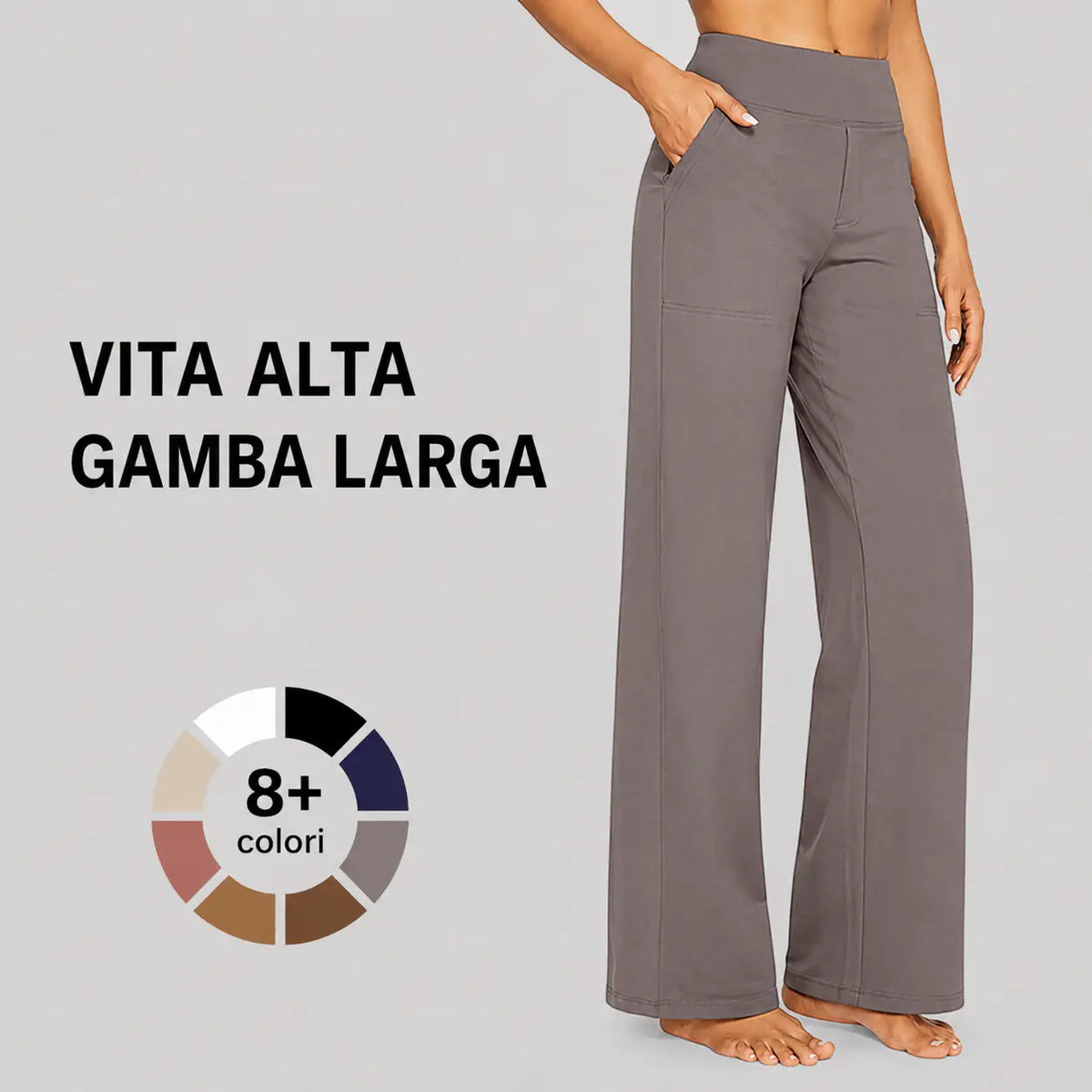 NovaFlex – Pantaloni a Vita Alta e Gamba Larga Versatile