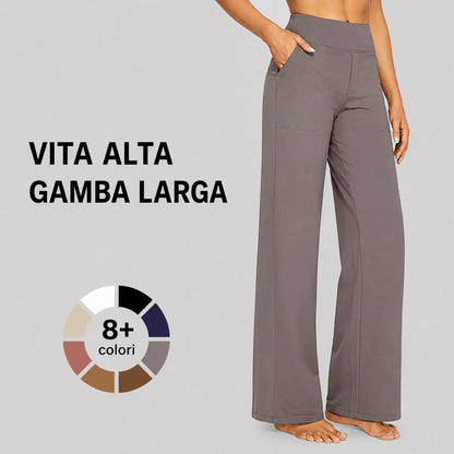 NovaFlex – Pantaloni a Vita Alta e Gamba Larga Versatile