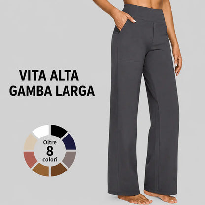 NovaFlex – Pantaloni a Vita Alta e Gamba Larga Versatile