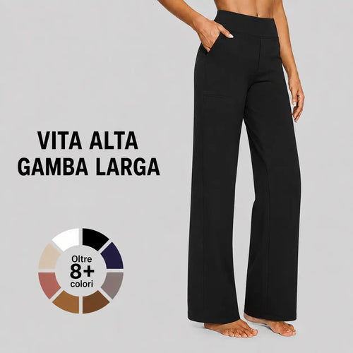 NovaFlex – Pantaloni a Vita Alta e Gamba Larga Versatile