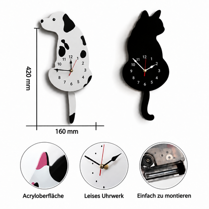 NovaPet Clock – Hunde- und Katzenuhr mit wackelndem Schwanz