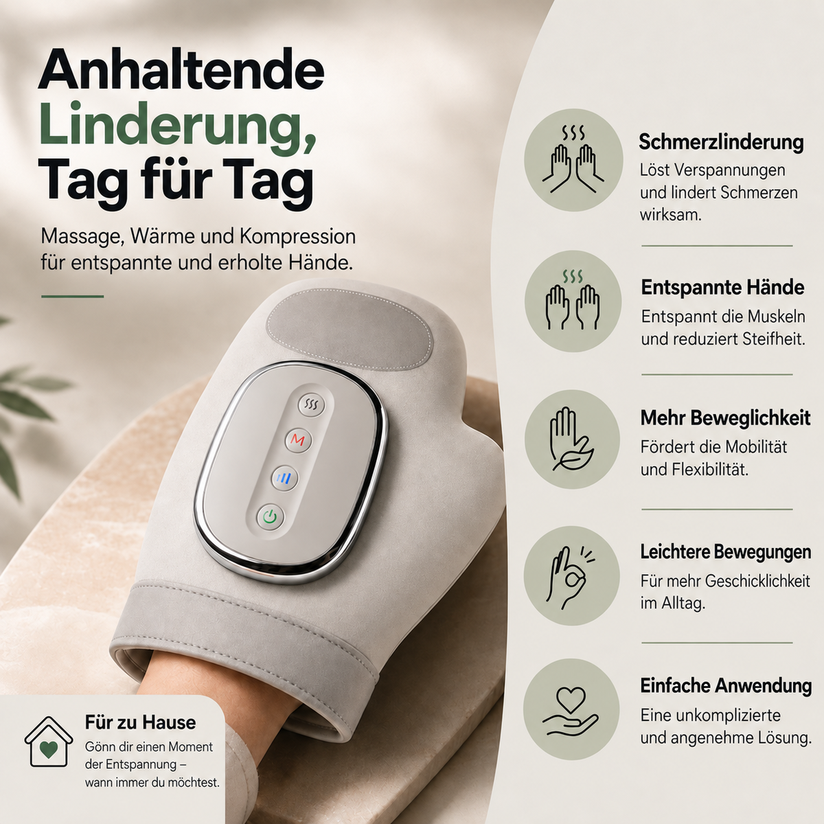 NovaHand™ Therapiehandschuh – Linderung bei Gelenkbeschwerden, Steifheit, Entzündungen und Schmerzen in 15 Minuten