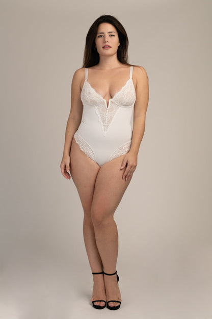 NovaCute - Body Contenitivo in Pizzo con Scollo a V